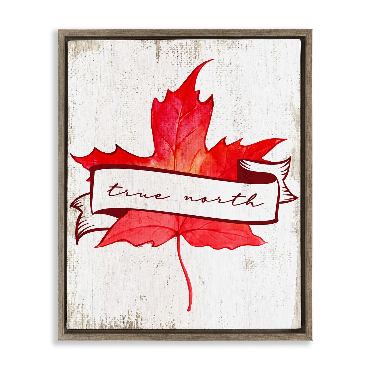 Stupell Industries True North Maple Leaf Floating Frame, design by Lil' Rue